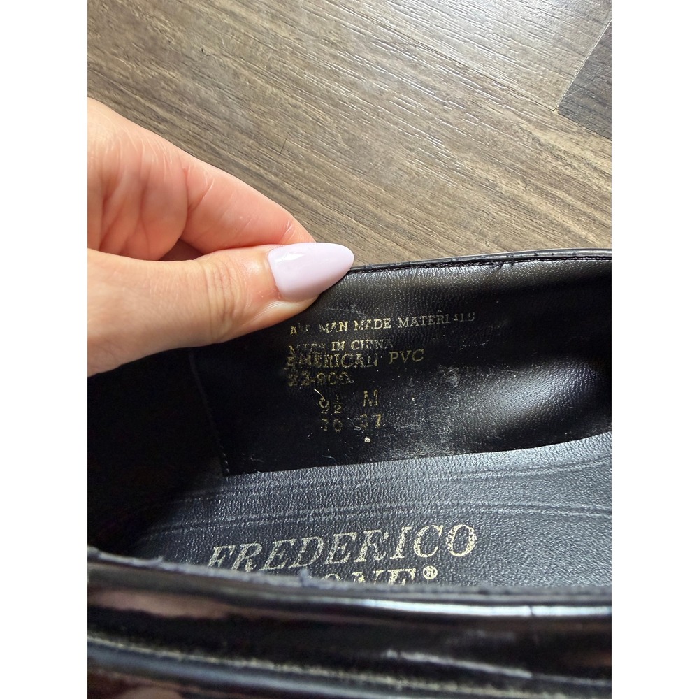 Frederico Leone Loafers Mens 9.5 Black Good Patent Formal Tuxedo Shoes - Picture 7 of 8